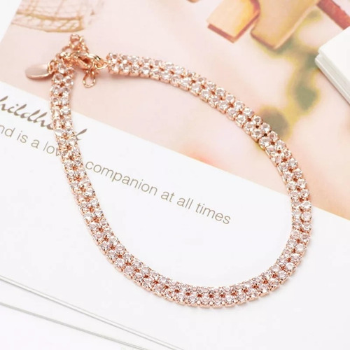 Pulsera De Corazones Oro Rosa Envio Gratis.