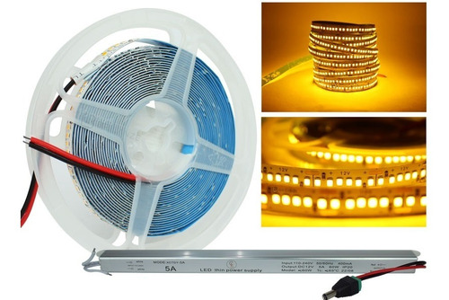 Fita Led 3825 2500k Branco Quente 240 Leds/m Biv Fonte Slim