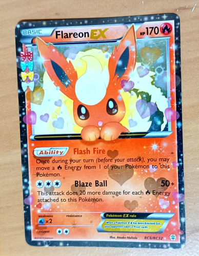 Carta Pokemon Flareon Ex Rc6-rc32