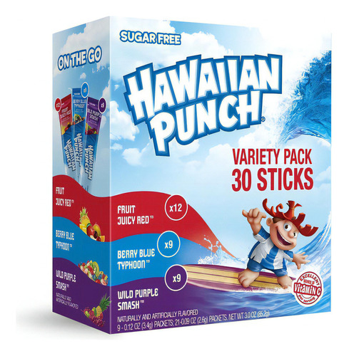 Bebida En Polvo Hawaiian Punch 30 Paquetes Individuales