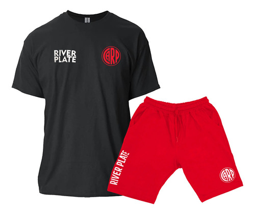 River Plate Conjunto Remera Y Short Corto Bermuda Unisex