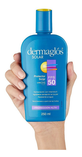 Protector solar Dermaglós FPS 50 en emulsión de 250 mL