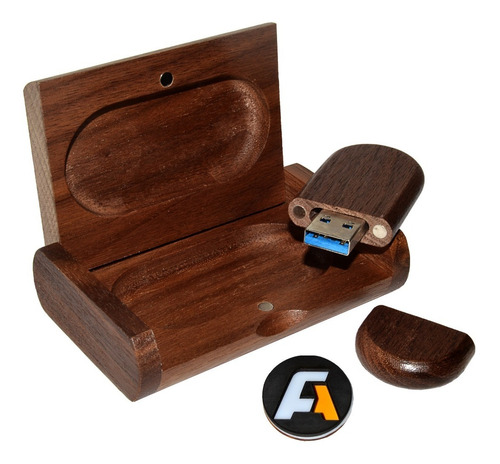 Memoria Usb Madera 8gb Rounded Caja Para Grabado Laser Cnc 