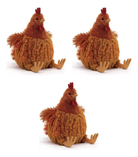 3pcs Pollo Suave Y Lindo, Juguete De Peluche Realista 23cm