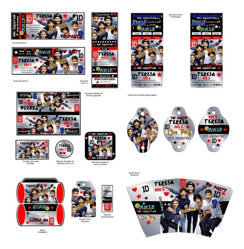 Kit Imprimible One Direction 1d Invitaciones Y Mas