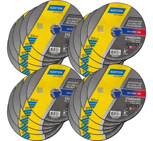 Kit 20 Discos De Corte Standard 180x1.6x2 Norton