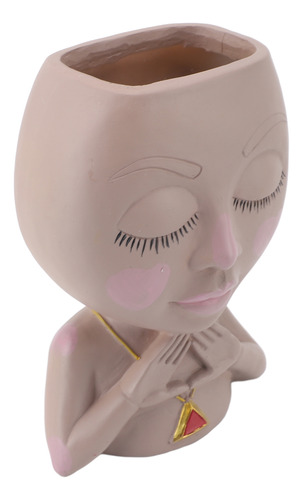 Maceta Face Macetero De Resina Para Mujer, Multiusos