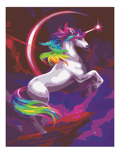 Kit De Pintura Unicornios De Colores,pintura Al Óleo Digital