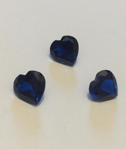 Zafiro Sintetico Corte Corazon 8x8mm