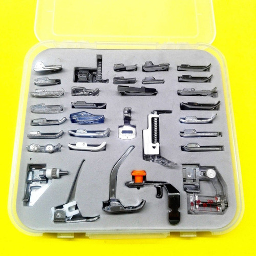 Set Kit De 32 Pie Prensatelas Caja Plastica Janome, Brother