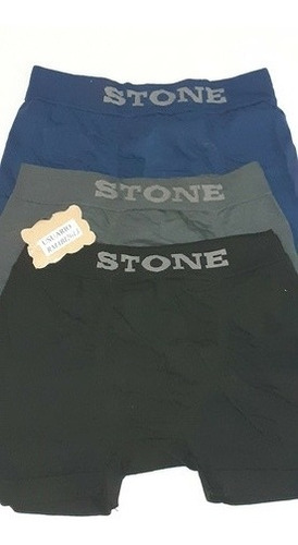 Boxer Stone Talle L Pack Por 3 Azul, Gris, Negro