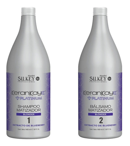 Silkey Kerankaye Matizador Shampoo + Bálsamo X 1480 Ml 3c