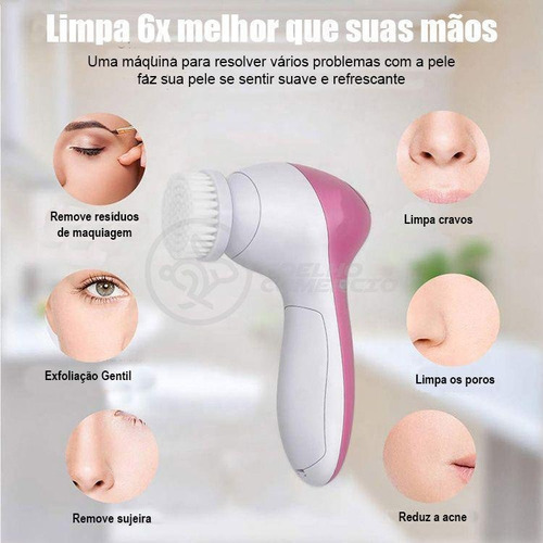 Imagem 9 de 9 de Massageador Sem Fio Beleza Facial/corporal Com 5 Acessórios