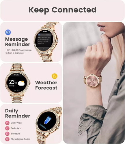 Reloj Inteligente Deportivo Bluetooth Call Para Mujer, Resis