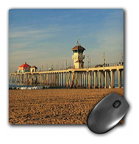 3drose Llc 8 X 8 X 0,25 Pulgadas Huntington Beach Pier Mouse