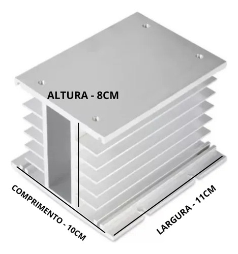 Dissipador De Calor Trifásico Para Rele Ssr - 465 Gramas