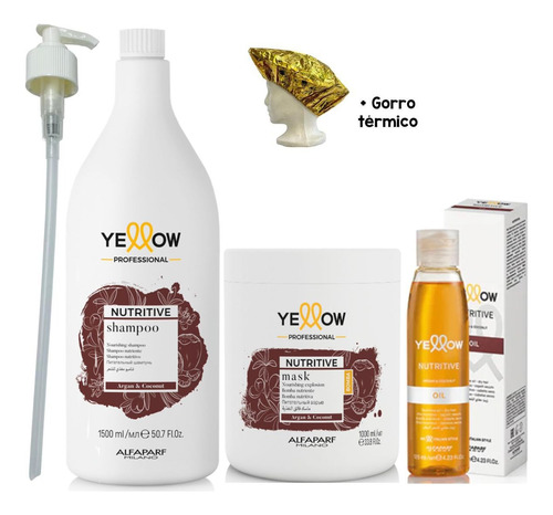 Kit Shampoo + Mascarilla + Serum Nutritive Yellow Gde