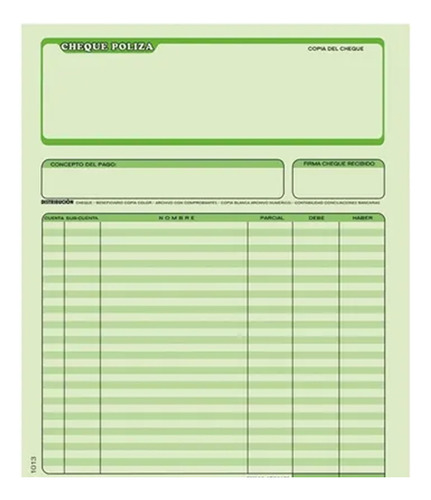 3 Block Cheque Póliza Carta Printaform