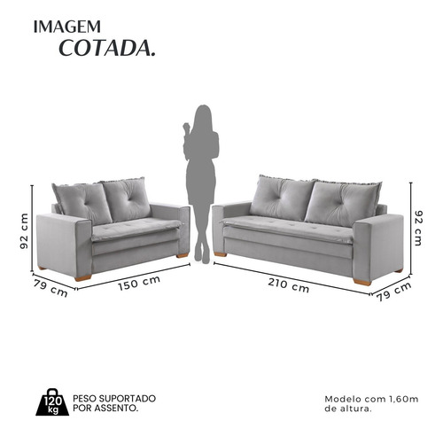 Conjunto Florianópolis 3x2 Lugares Veludo Wt