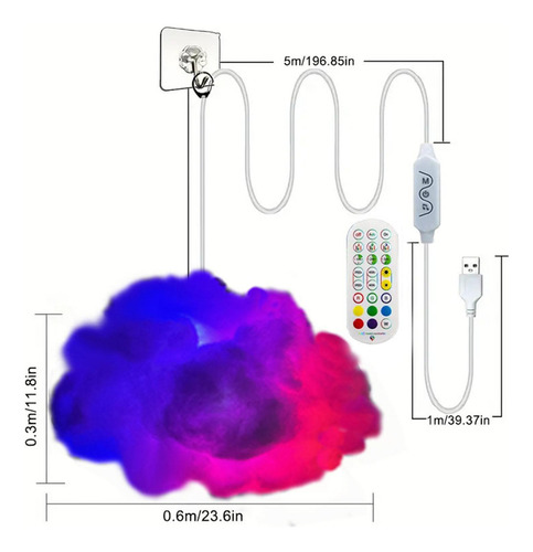 Nuvem De Algodão Diy Atmosfera Luz Decoração Do Quarto