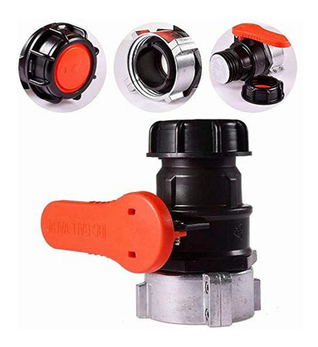 1000l Ibc Tanque Válvula De Bola Adaptador Reemplazo Rojo