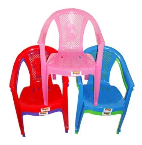 Silla Sillon Infantil Plastico Colores Apoya Brazos Apilable