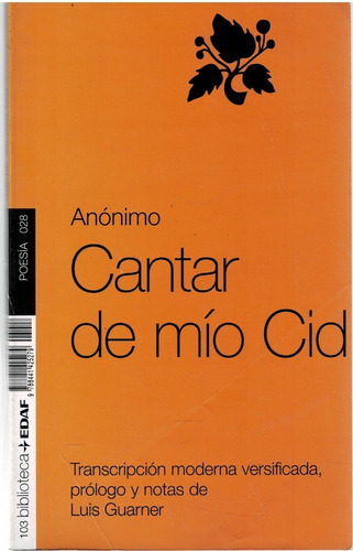 Cantar Del Mio Cid- Anónimo- Edaf