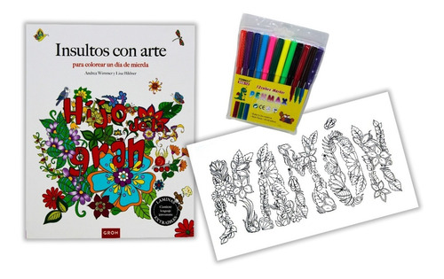 Mandalas Para Colorear Incluye 12 Plumones