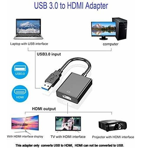 Adaptador Usb 3.0 Hdmi Convertidor Audio Hd 1080 Monitor