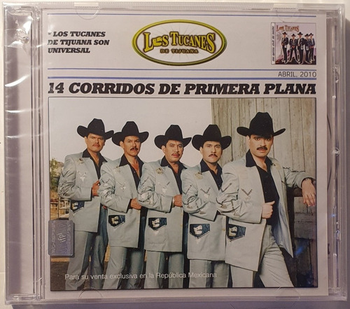 Cd Los Tucanes De Tijuana - 14 Corridos De Primera Plana