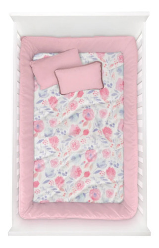 Cobertor Ligero Cuna Floral Microfibra Ultra Suave Baby Inc Color Multicolor