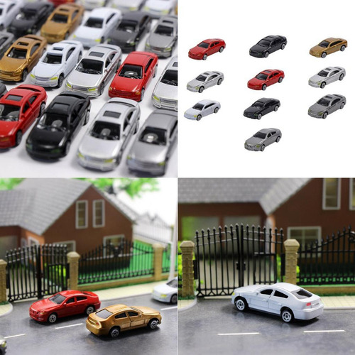 Ho Escala Modelo Mini Coche 1:87 Edificio Tren 60 Piezas