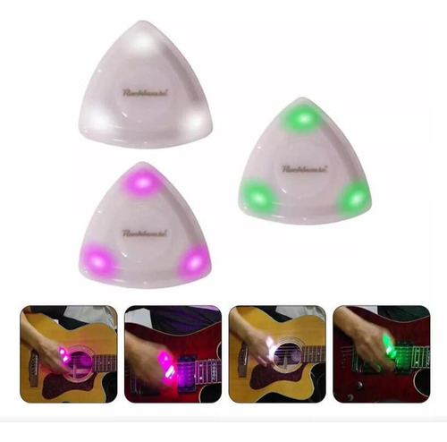 Púa De Guitarra Brillante Con Luz Led De Alta Sensibilidad,c