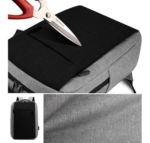 Imagen 10 de 10 de Mochila Urbana Porta Notebook Unisex + Puerto Usb