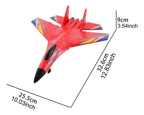 2.4g 2ch Rc Asa Fixa Avião Avião Vermelho Vermelho