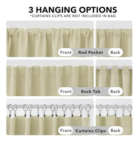 Cortinas Blackout 2 Paneles Con Bolsillo Para Barra