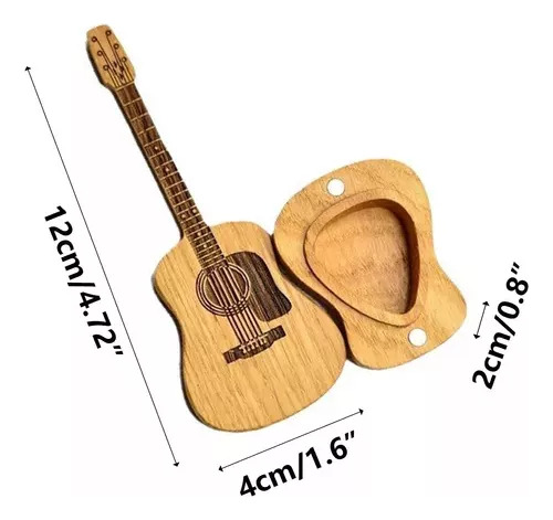 Picker De Guitarra De Madera + PĂșa De Guitarra