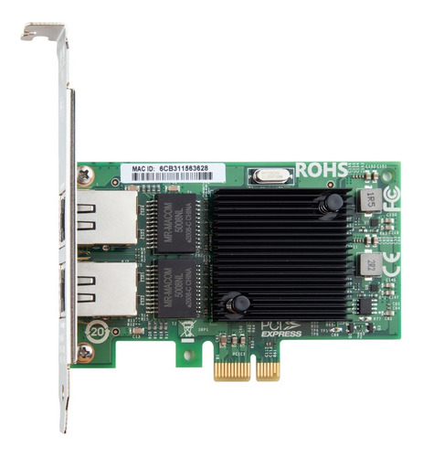 Tarjeta Placa de Red Dual Port RJ45 1.25GbE PCIe 1.0 X1 Intel 82571 1GbE Gigabit Pfsense Proxmox Vmware FreeBSD Windows Server
