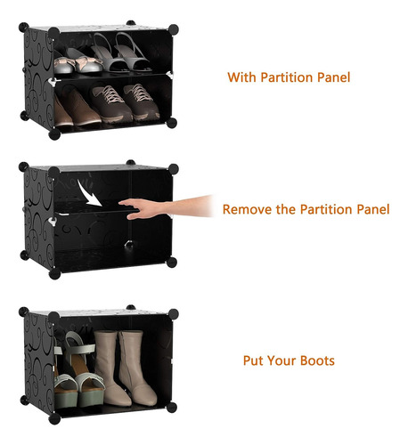Zapatera Organizador Practiksa Apilable Antipolvo Con Puerta Negro 48 Pares