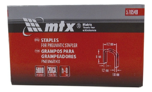 Grampos 8mm Para Grampeador Pneumático 576549 Mtx