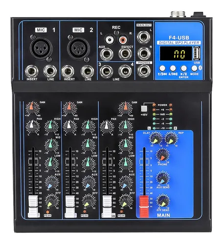 Mezclador De Sonido Profesional Mezclador De 7 Canales Usb