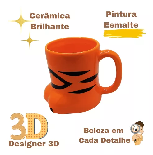 Caneca Tigre Efeito 3D Colorido