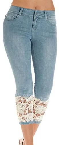 Pantalones rotos con encaje sale