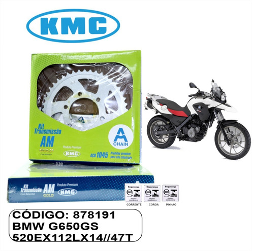 Kit Relação Kmc Transmissão  Bmw G650 Gs 11 A 13 C/retentor