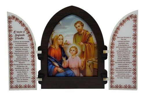 Capela Com Oração Sagrada Família Madeira Resinada Com Porta