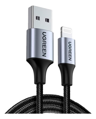 Cabo De Dados Ugreen 60158 Compatível Com iPhone Mfi 2m