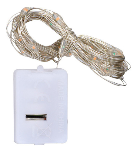 Cadena De Luces Led De Alambre De Cobre Con Botón De Caja