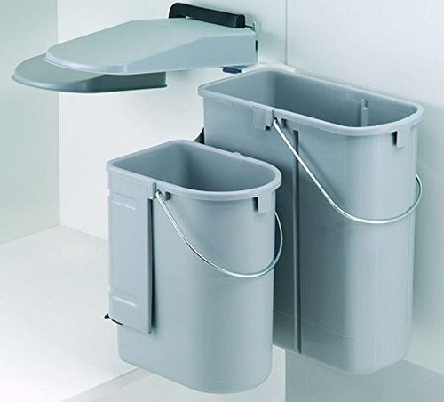 Imagen 3 de 5 de Cubo Cesto Residuos Cod. Hafele 502.50.032 Doble 1x10- 1x19l