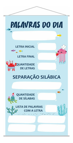 Banner Escolar Pedagógico Palavras Do Dia 120x65cm