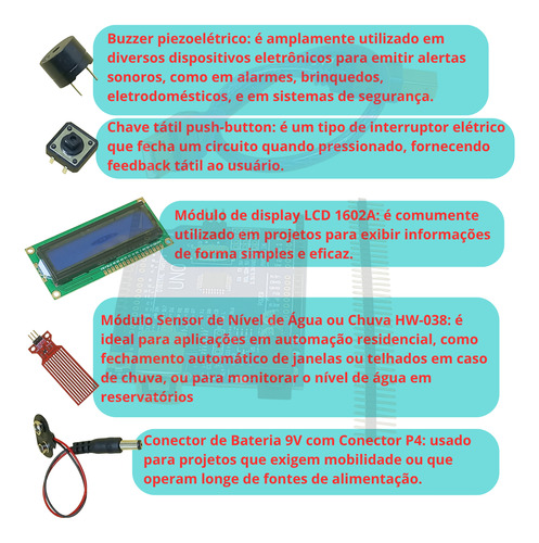Kit Uno R3 Maker 100pcs + Protoboard Rele Compativel Arduino